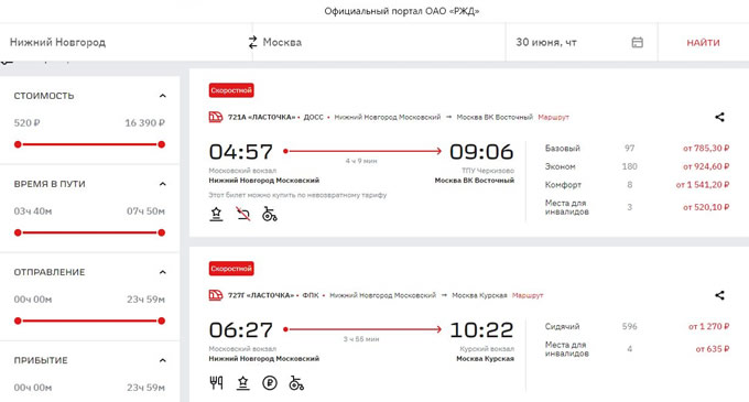 Ласточка. Вагон повышенной комфортности