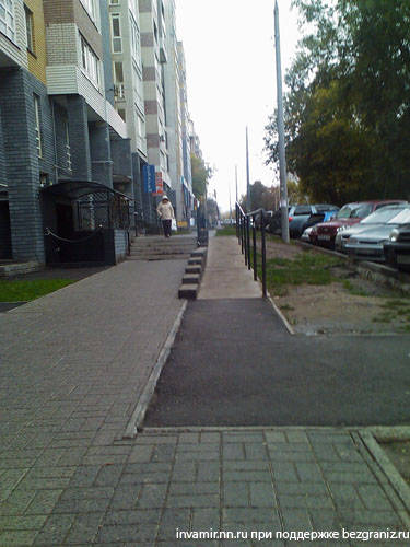 улица Невзоровых Нижний Новгород - безбарьерная среда пандусы для колясок на тротуарах
